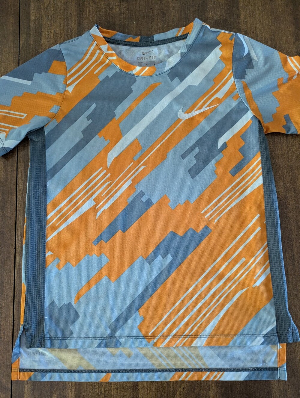 Boys Nike Gray And Orange Dri Fit Medium